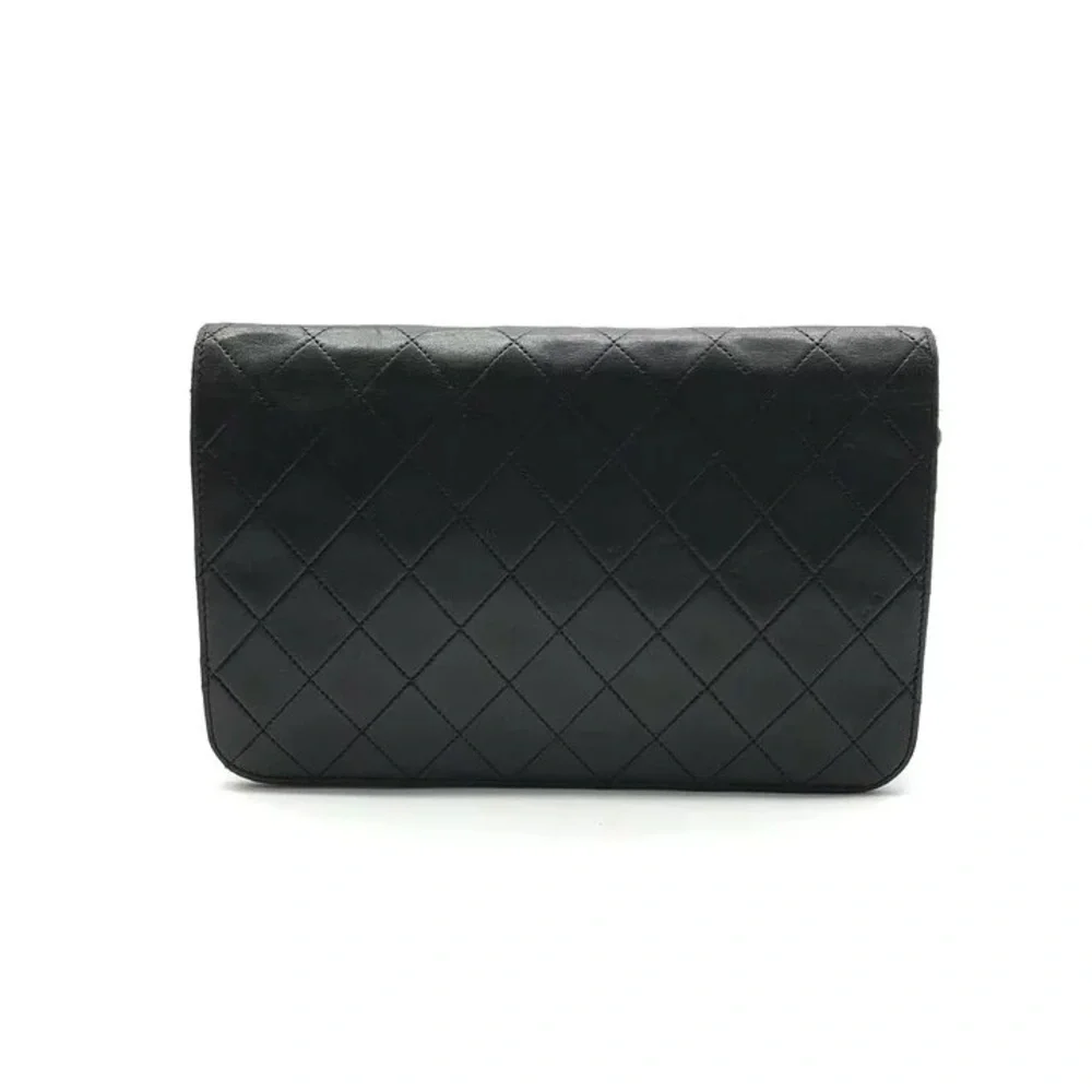 Authentic CHANEL black single flap lambskin classic bag 24k gold hardware - Picture 2 of 10